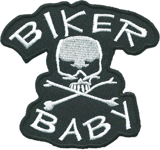 Biker Baby Iron On Embroidered Patch