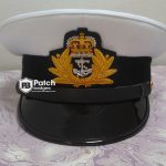 White Embroidery Officer Cap – Custom Badge Uniform Cap