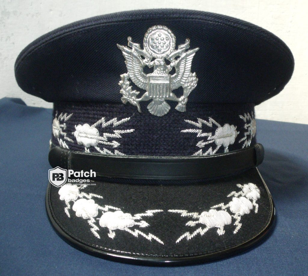 Blue Officer Embroidery Cap – Custom Badge Uniform Hat
