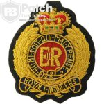 Bullion Wire Royal Engineers Embroidery Badge: Premium Crest Patch