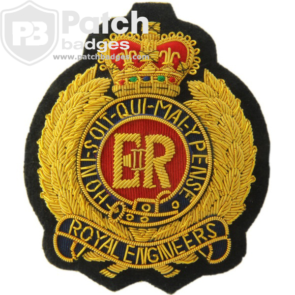 Bullion Wire Royal Engineers Embroidery Badge: Premium Crest Patch