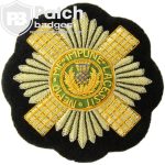 Silver Bullion Wire Hand Embroidery Badge: Premium Metallic Crest