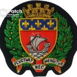 Hand Embroidered Bullion Wire PARIS Badge