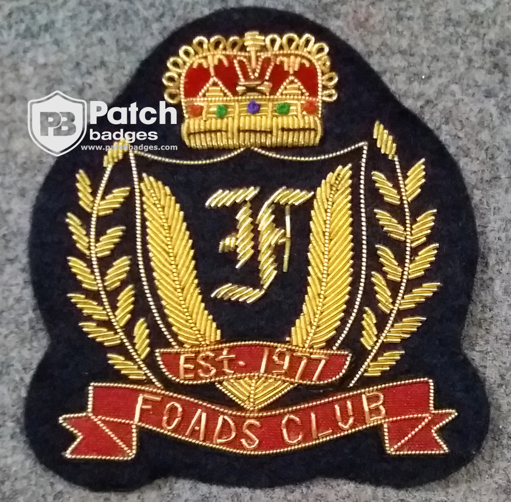 FOADS Club Bullion Wire Hand Embroidery Badge