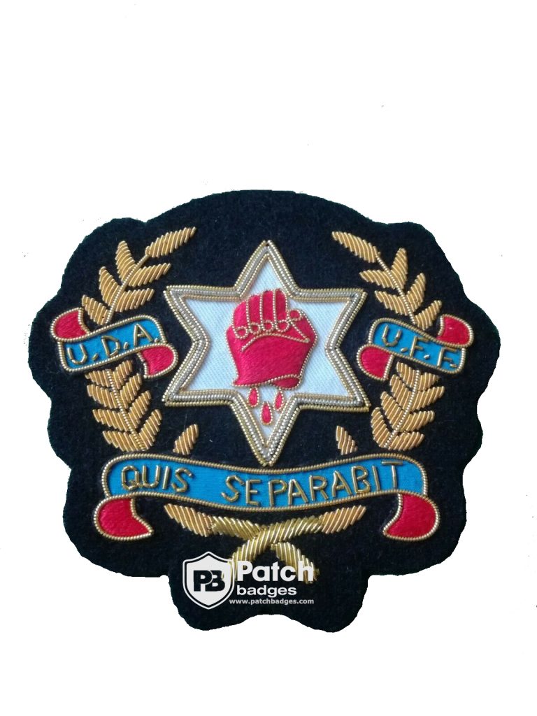 Ulster Style Bullion Wire Hand Embroidery Badge