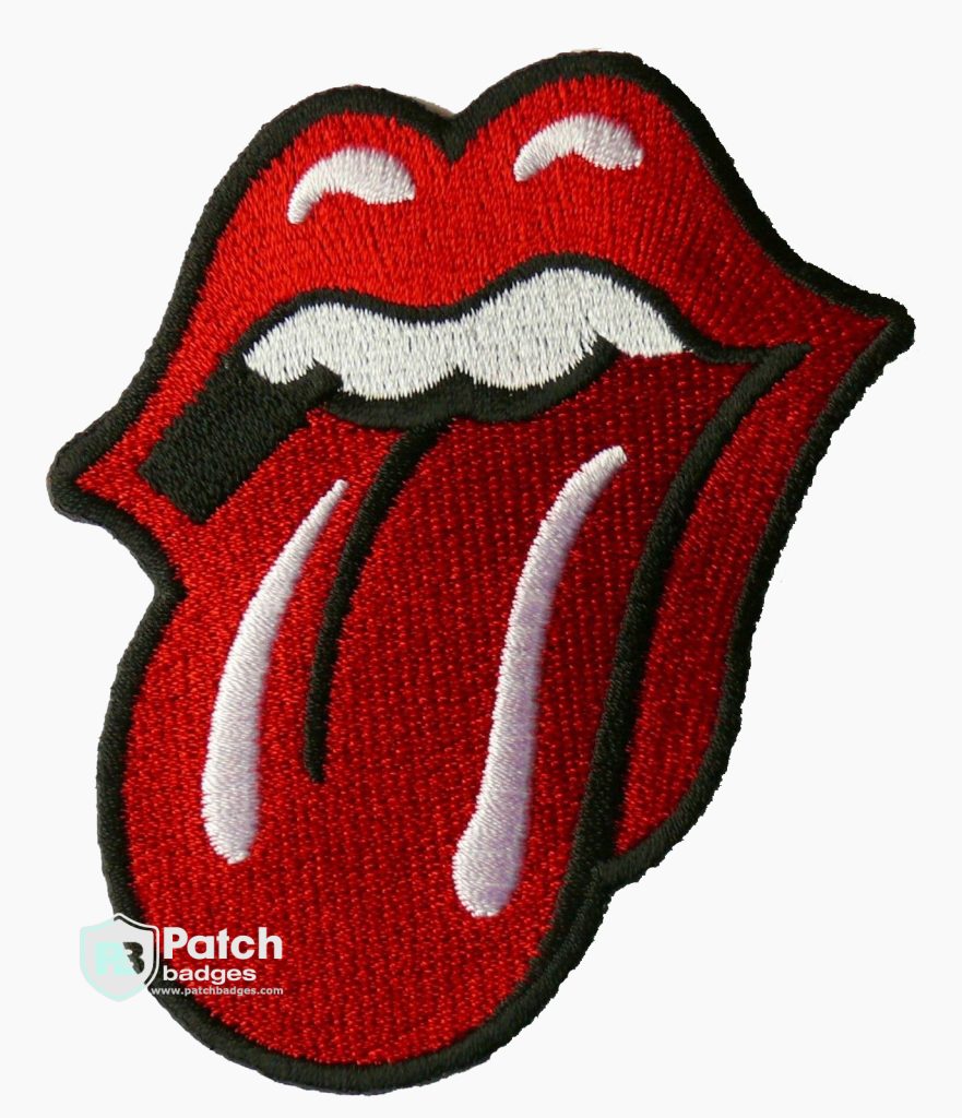 Rock Tongue Embroidered Patch – Iron-On Jacket Badge