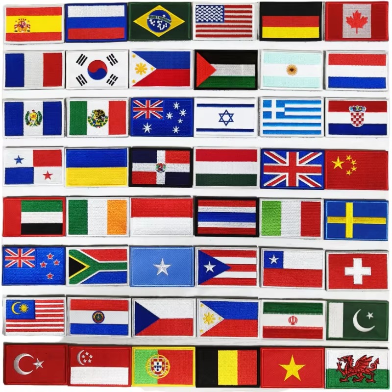 Rectangle Iron-On Flag Patches