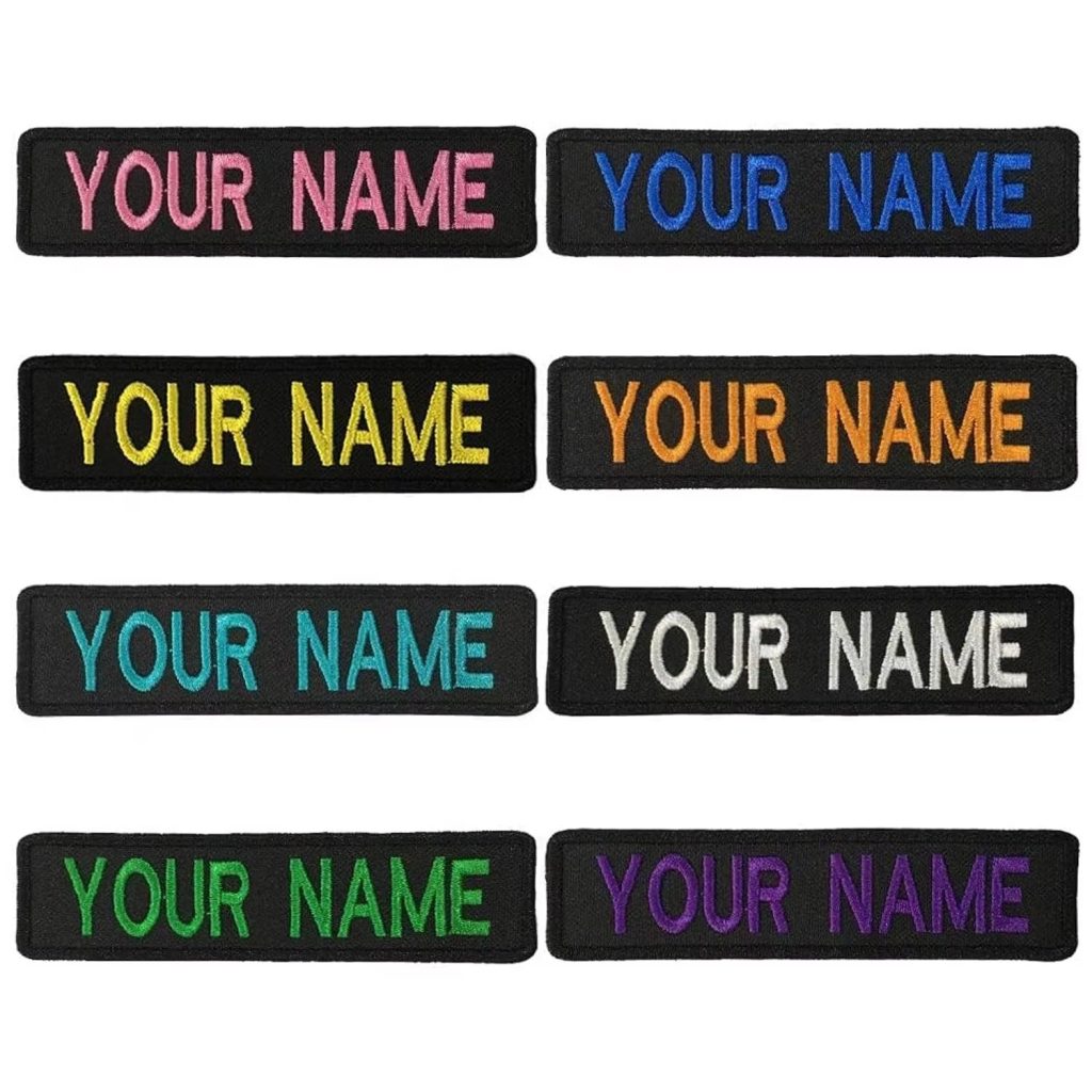 Custom Embroidery Name Patches; Twill Fabric Logo ID Patches