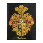 Customized Hand Embroidered Lace Family Crest – Bullion Wire Frame Badge